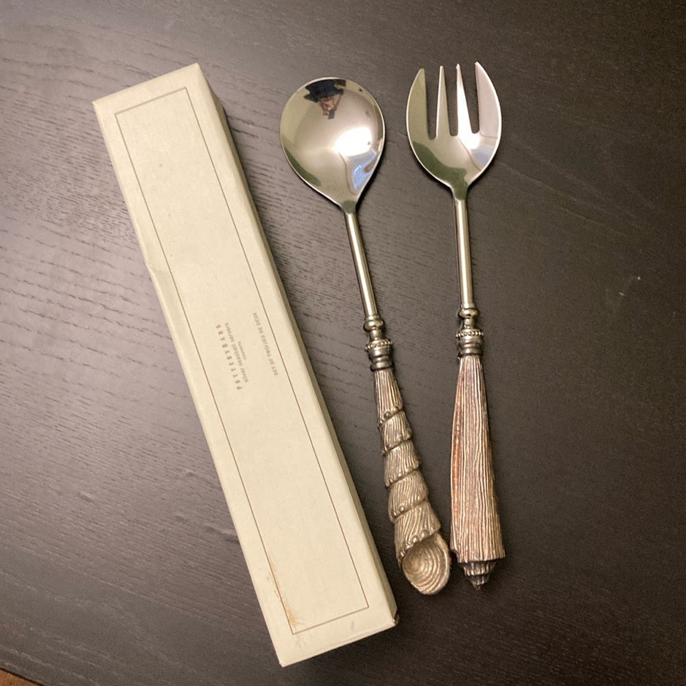 Pottery Barn Silver Seashell Servers